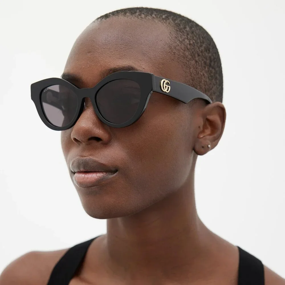 Gucci Men Sunglasses Black Grey Oval GG0957S 002 BRAND NEW